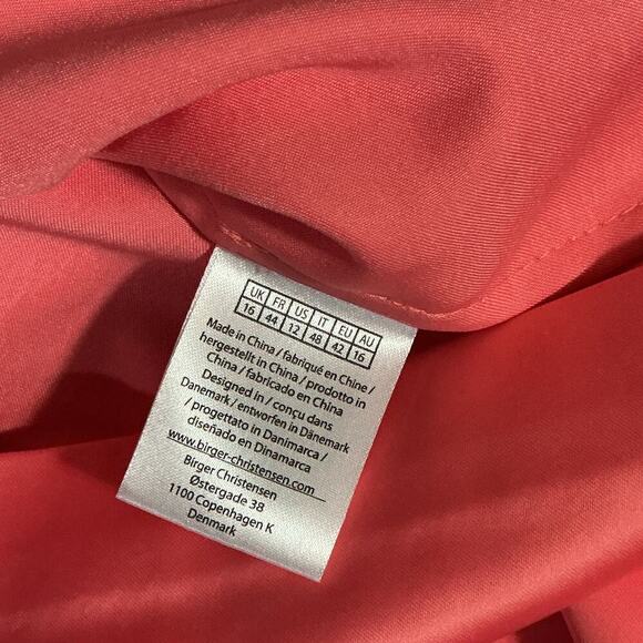 ROTATE Birger Christensen Shell Pink Satin Wrap Mini Dress NWT Size 42 (US 12) - Picture 15 of 15